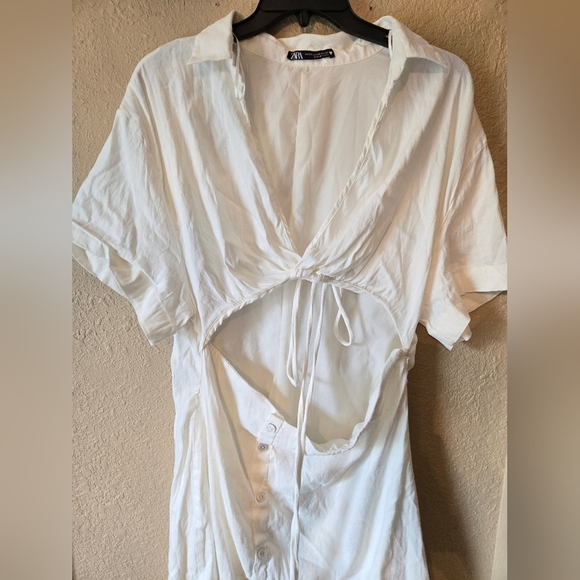 Zara Cutout Collared Button Dress Size XXL - Picture 7 of 16